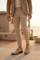 Lorenzo - Zapatos Oxford de hombre de piel bruñida color marfil