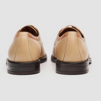 Lorenzo - Zapatos Oxford de hombre de piel bruñida color marfil