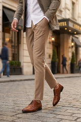 Lorenzo - Zapatos Oxford de cuero bruñido color tostado para hombre