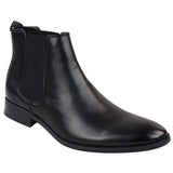 Botines Chelsea negros sin cordones para hombre