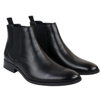 Botines Chelsea negros sin cordones para hombre