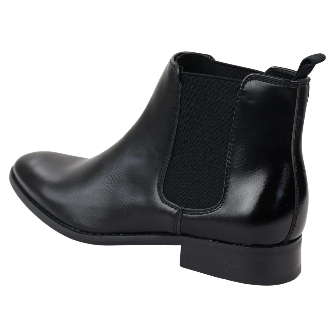 Botines Chelsea negros sin cordones para hombre