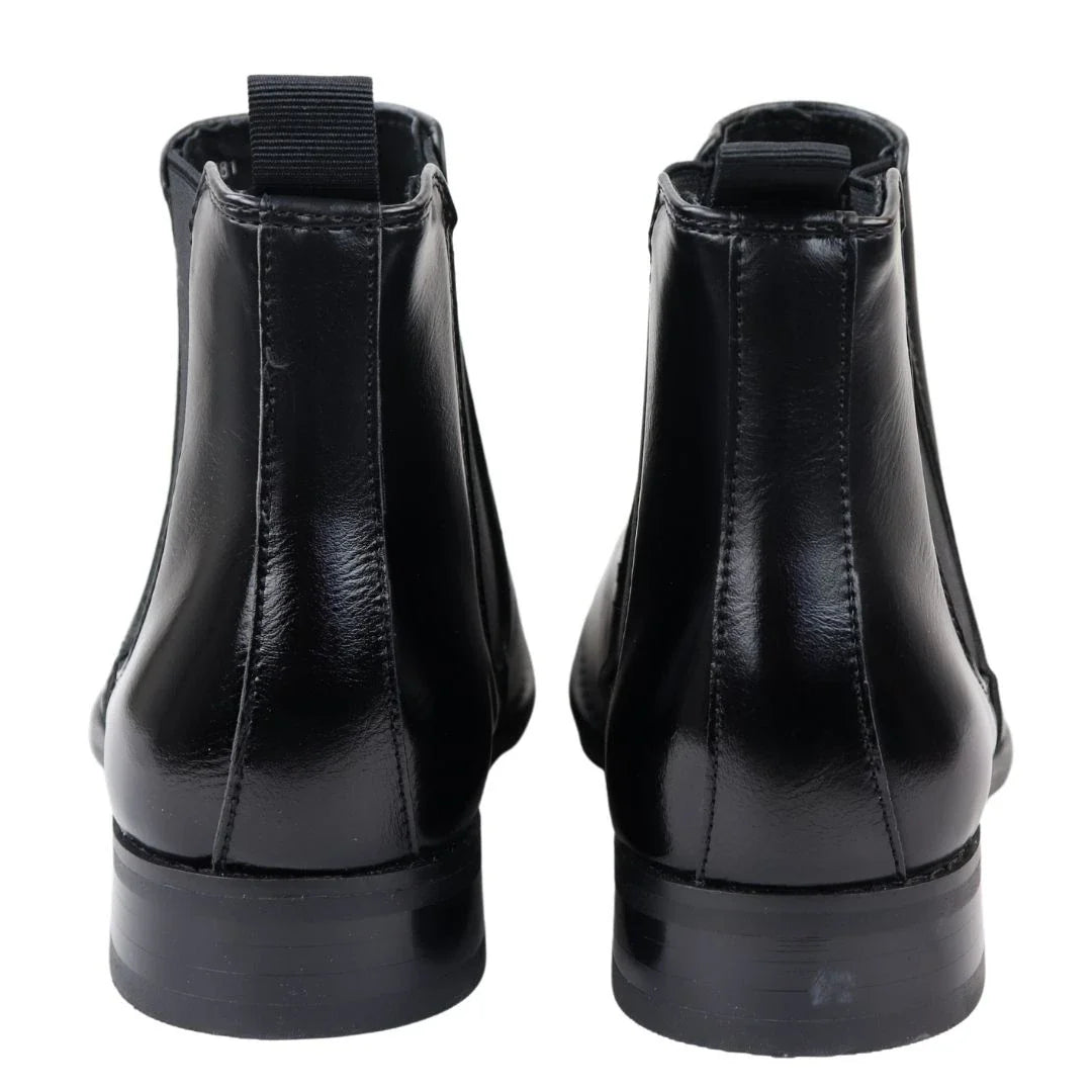 Botines Chelsea negros sin cordones para hombre