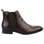 Botines Chelsea marrones sin cordones para hombre