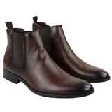 Botines Chelsea marrones sin cordones para hombre