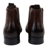 Botines Chelsea marrones sin cordones para hombre