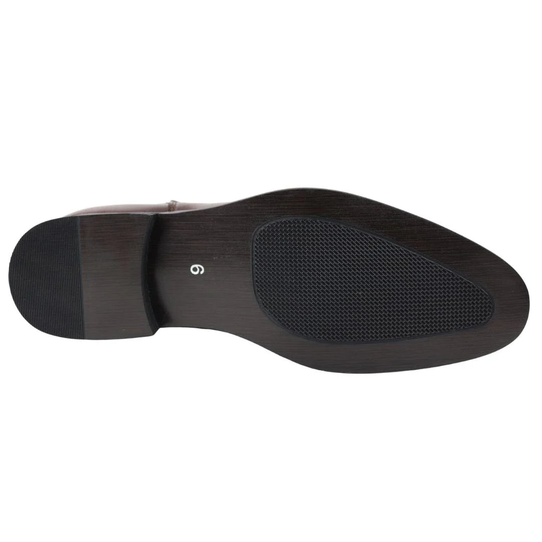 Botines Chelsea marrones sin cordones para hombre