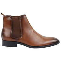 Botines Chelsea sin cordones color camel para hombre