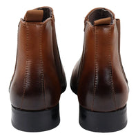 Botines Chelsea sin cordones color camel para hombre