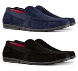 Zapatos de hombre de ante con punta cuadrada sin cordones
