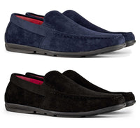 Zapatos de hombre de ante con punta cuadrada sin cordones