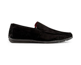 Zapatos de hombre de ante con punta cuadrada sin cordones