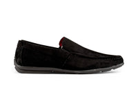 Zapatos de hombre de ante con punta cuadrada sin cordones