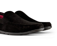 Zapatos de hombre de ante con punta cuadrada sin cordones