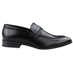 Zapatos mocasines negros para hombre, forrados en piel, sin cordones, elegantes y formales.