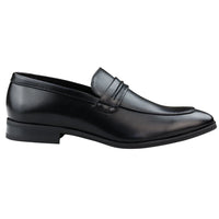 Zapatos mocasines negros para hombre, forrados en piel, sin cordones, elegantes y formales.