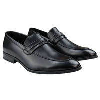 Zapatos mocasines negros para hombre, forrados en piel, sin cordones, elegantes y formales.