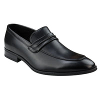 Zapatos mocasines negros para hombre, forrados en piel, sin cordones, elegantes y formales.