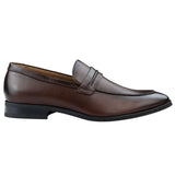 Zapatos mocasines marrones para hombre, forrados en piel, sin cordones, elegantes y formales.