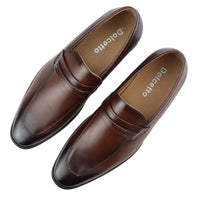 Zapatos mocasines marrones para hombre, forrados en piel, sin cordones, elegantes y formales.