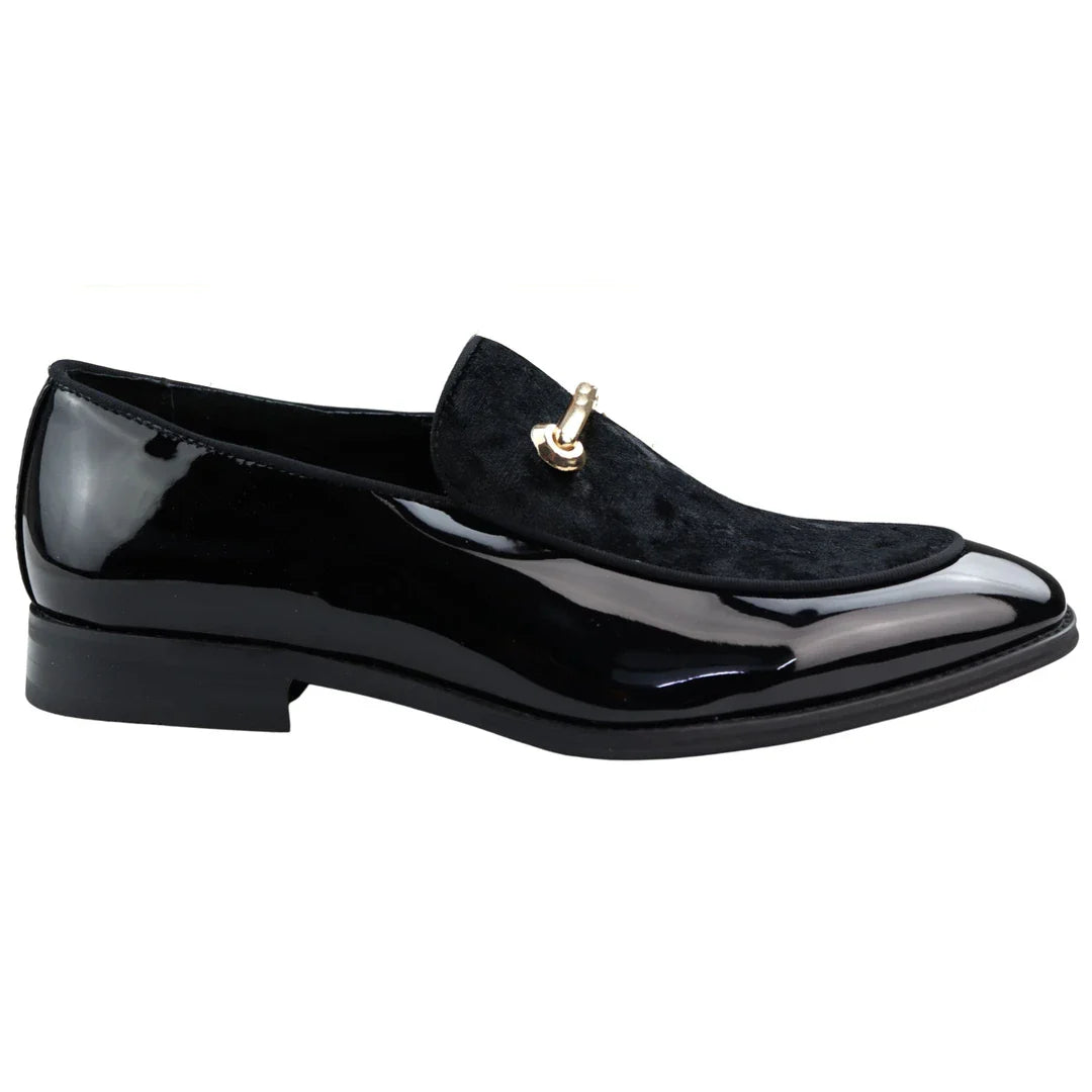 Zapatos mocasines de hombre de piel negra con forro, sin cordones, de terciopelo, elegantes y formales.