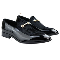Zapatos mocasines de hombre de piel negra con forro, sin cordones, de terciopelo, elegantes y formales.