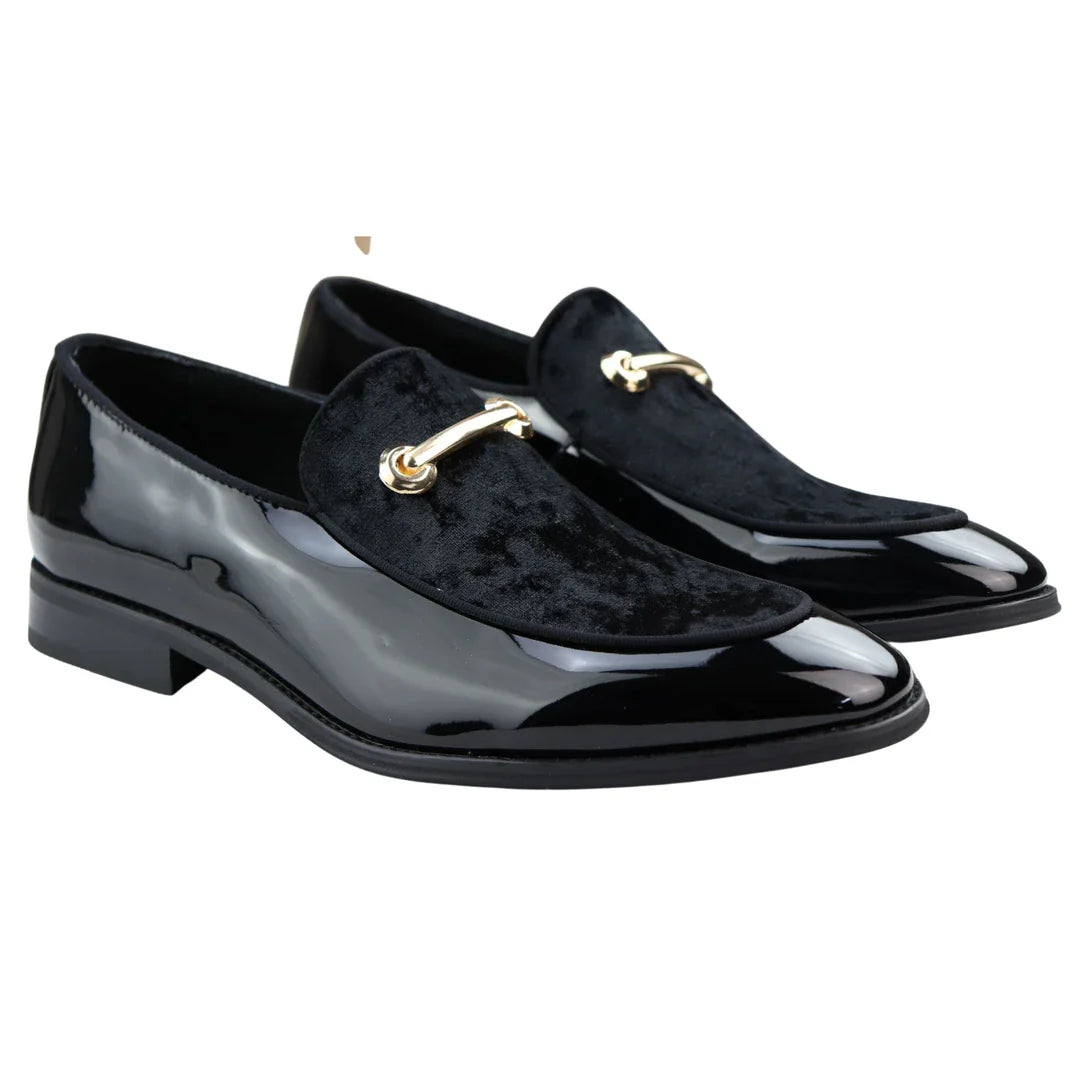 Zapatos mocasines de hombre de piel negra con forro, sin cordones, de terciopelo, elegantes y formales.