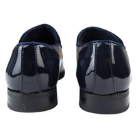 Zapatos mocasines de hombre de piel azul con forro, sin cordones, de terciopelo, elegantes y formales.