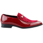Zapatos mocasines de hombre de piel roja con forro, sin cordones, de terciopelo, elegantes y formales.