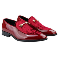 Zapatos mocasines de hombre de piel roja con forro, sin cordones, de terciopelo, elegantes y formales.