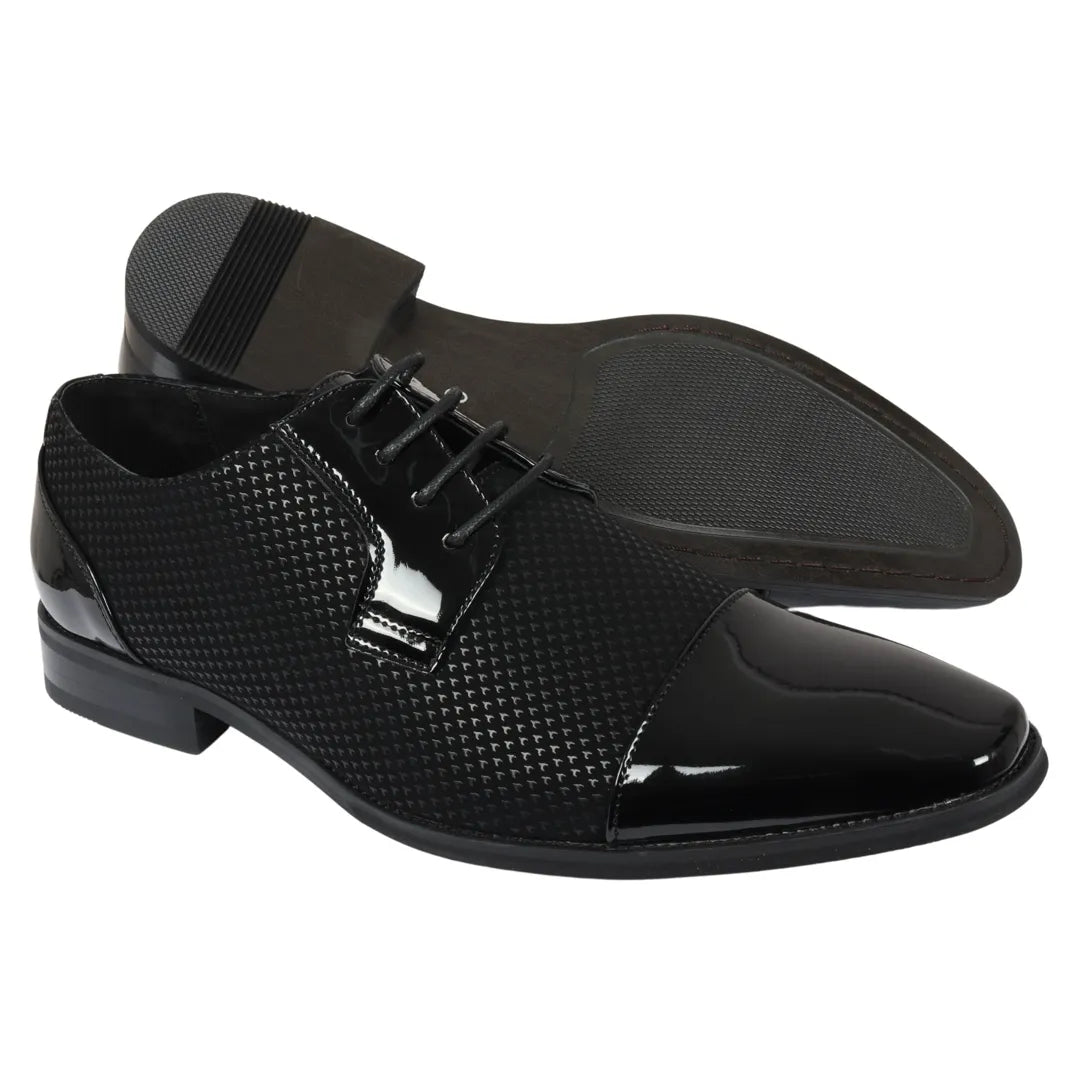 Zapatos Derby negros con cordones para hombre