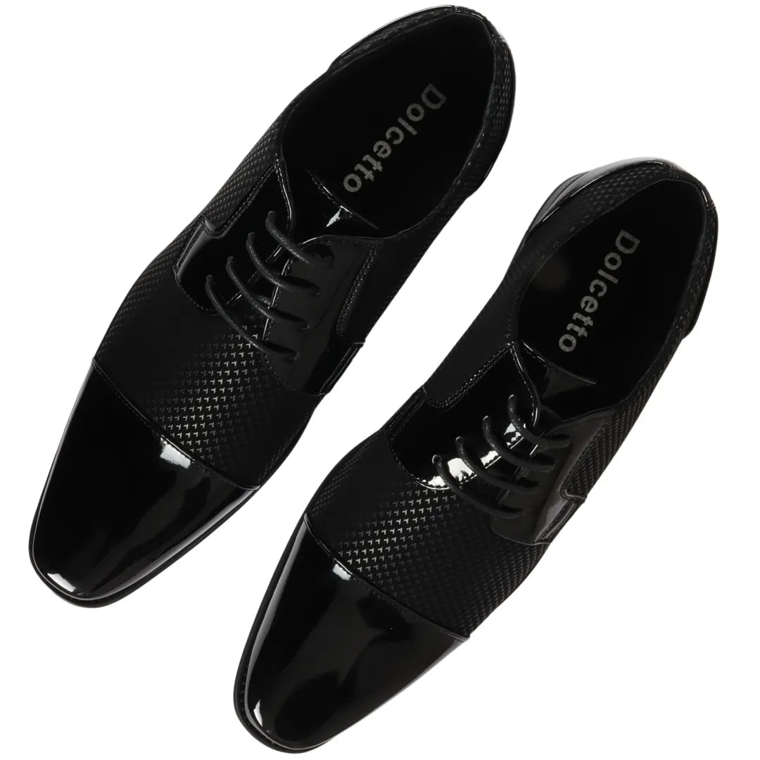 Zapatos Derby negros con cordones para hombre