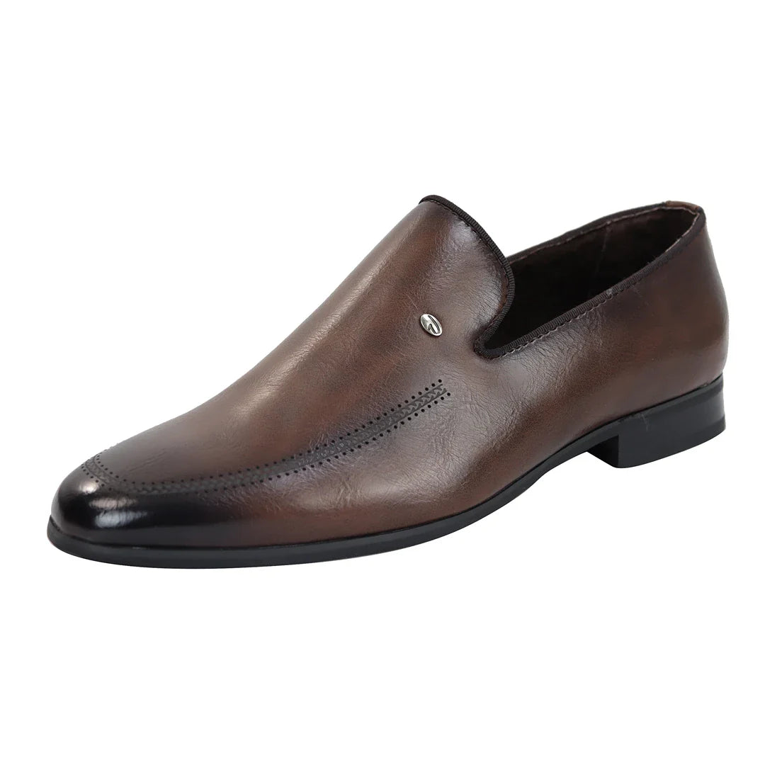Zapatos mocasines marrones para hombre