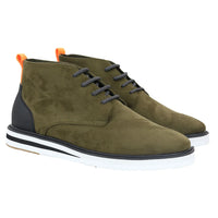 Botas de hombre de ante verde desierto con cordones
