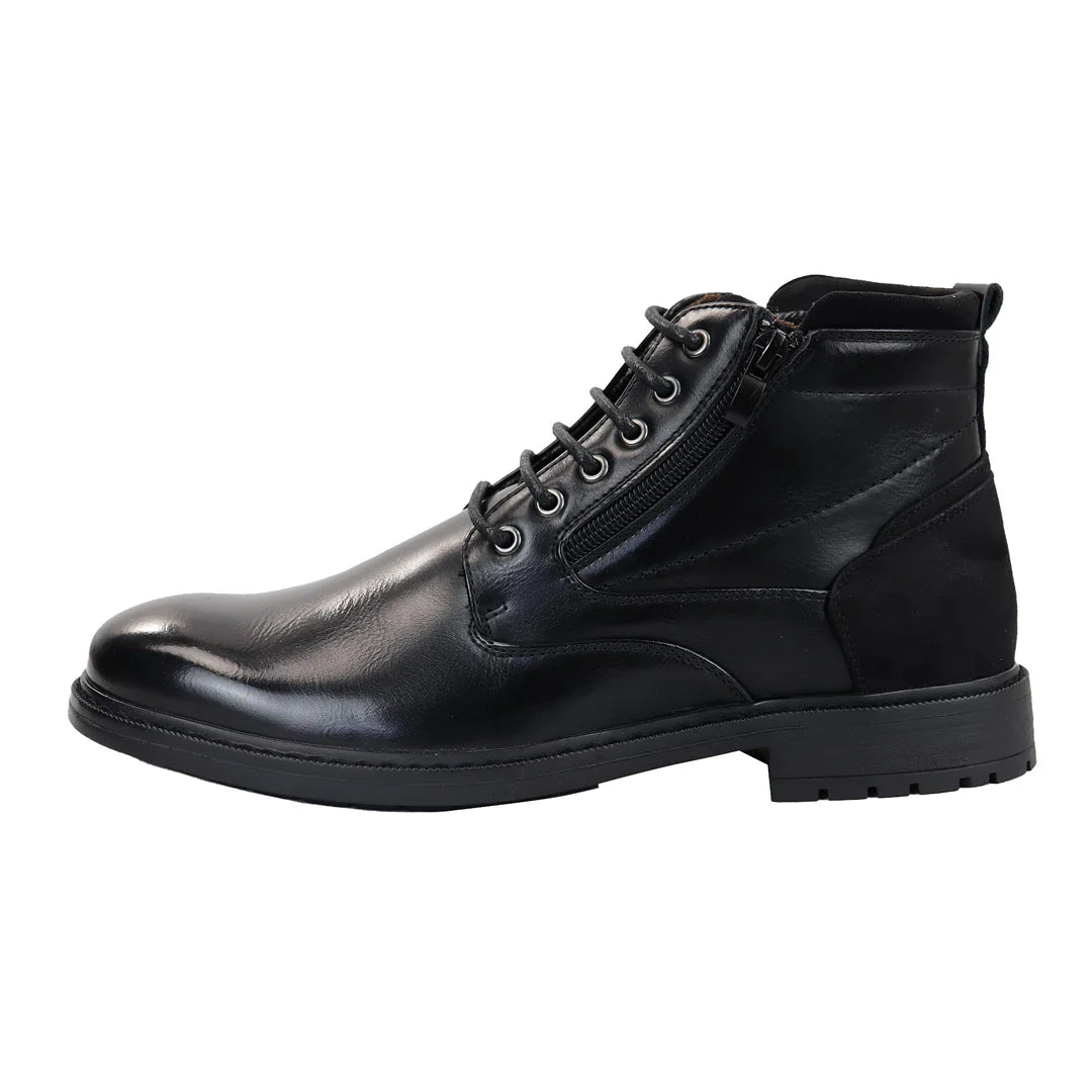 Botines negros con cordones para hombre