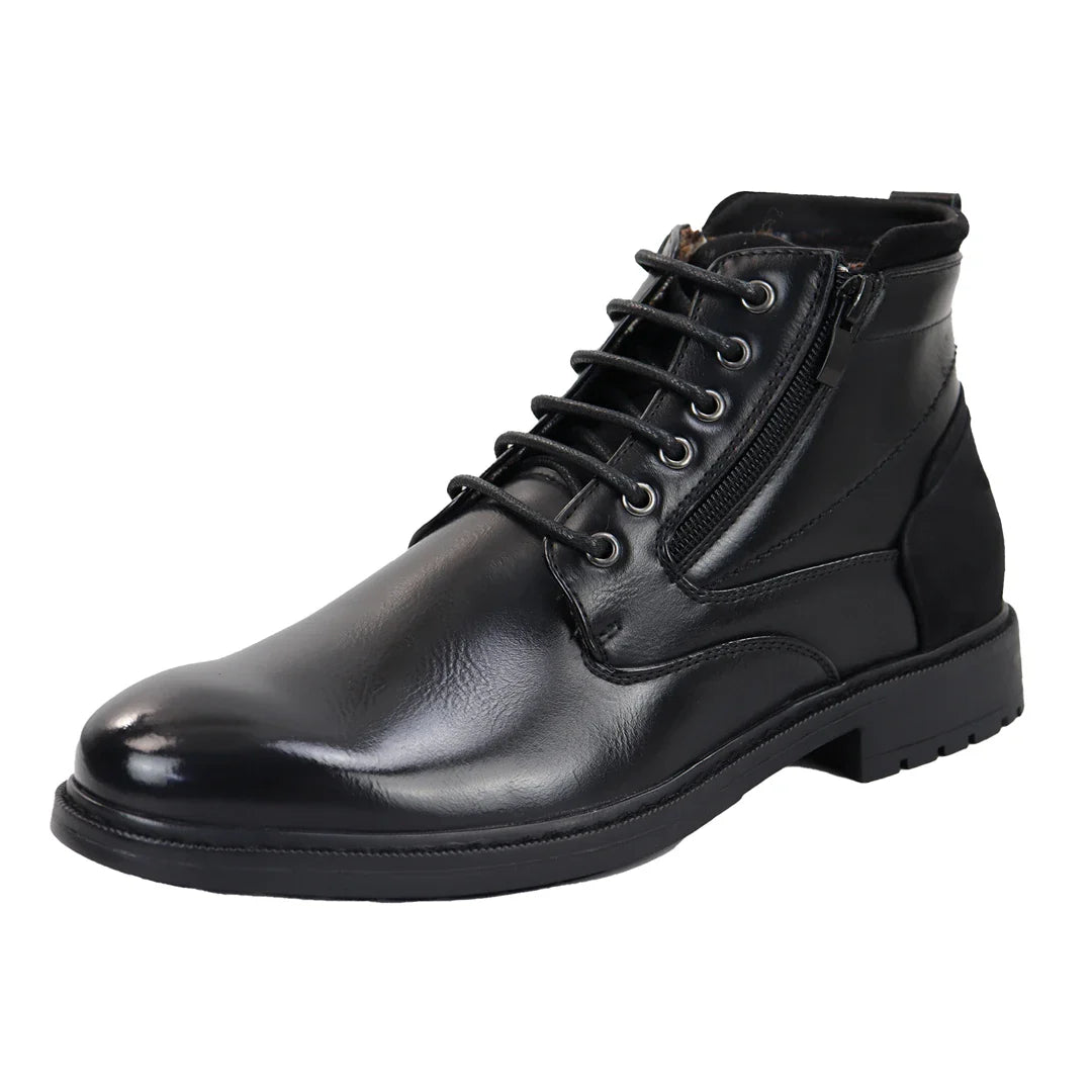 Botines negros con cordones para hombre