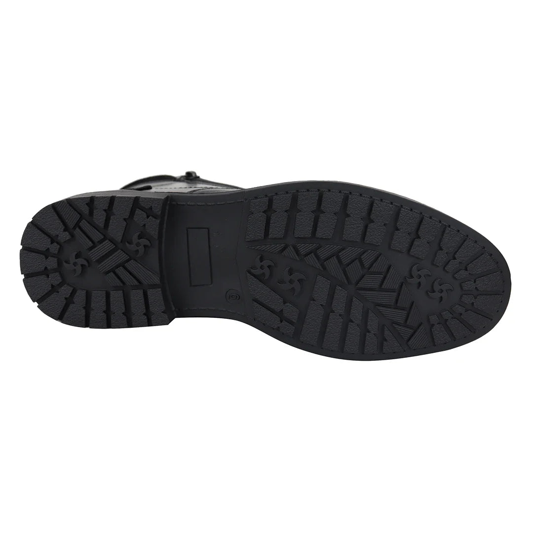 Botines negros con cordones para hombre