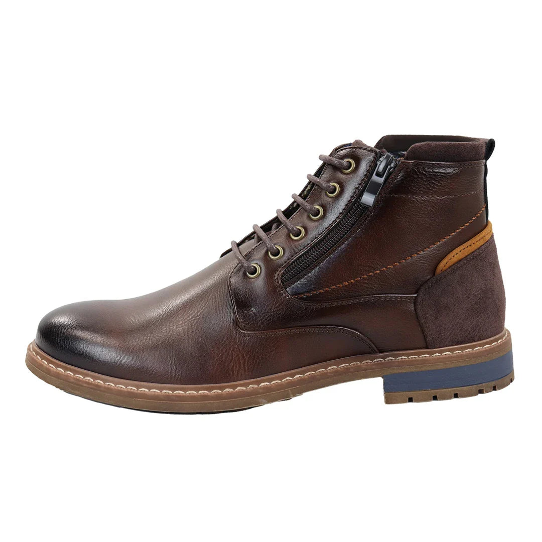 Botines marrones con cordones para hombre