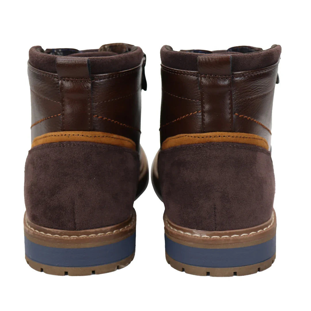 Botines marrones con cordones para hombre