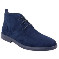 Botines Chukka Desert Lace Up para hombre, color azul marino.