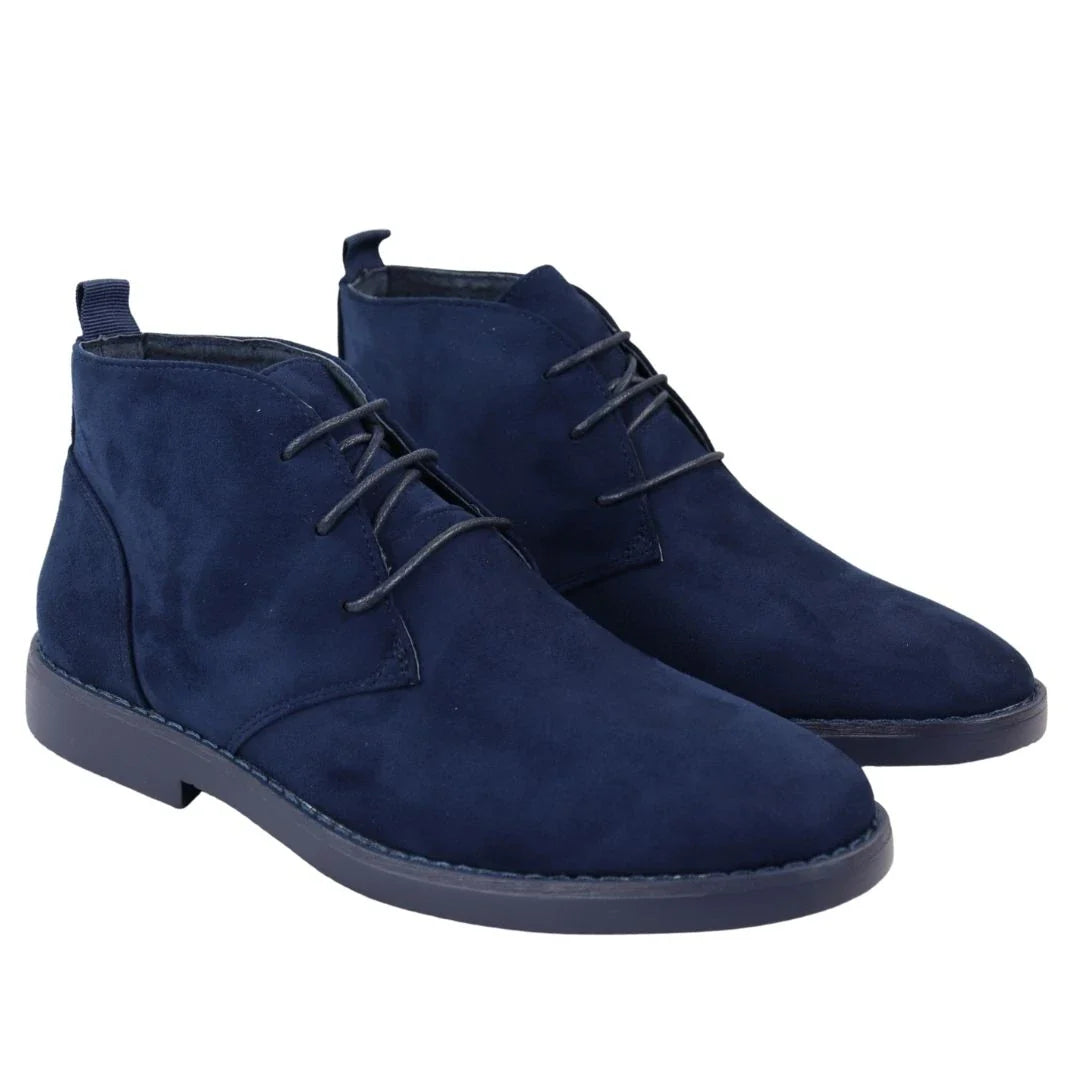 Botines Chukka Desert Lace Up para hombre, color azul marino.