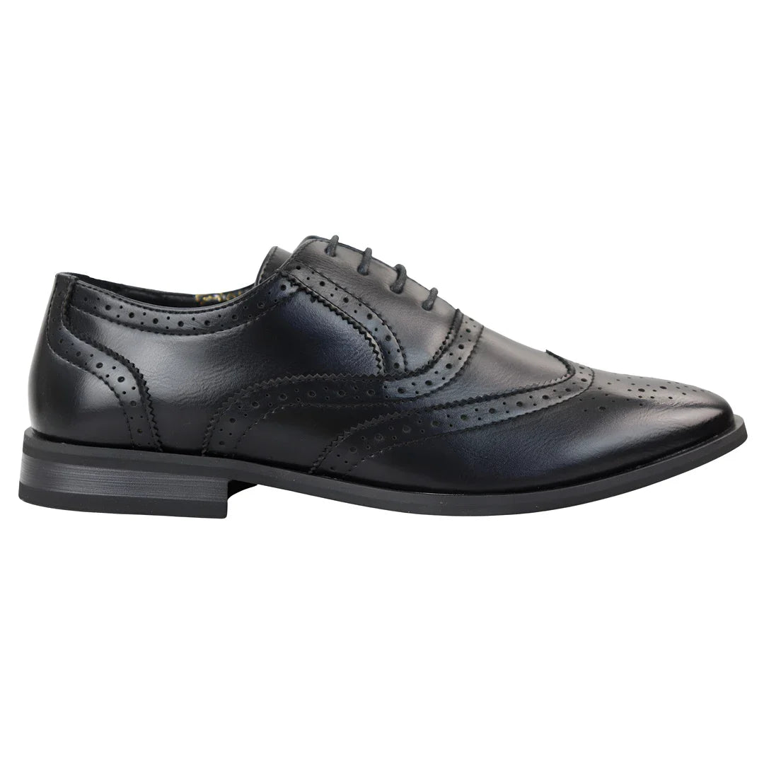 Zapatos brogue negros para hombre