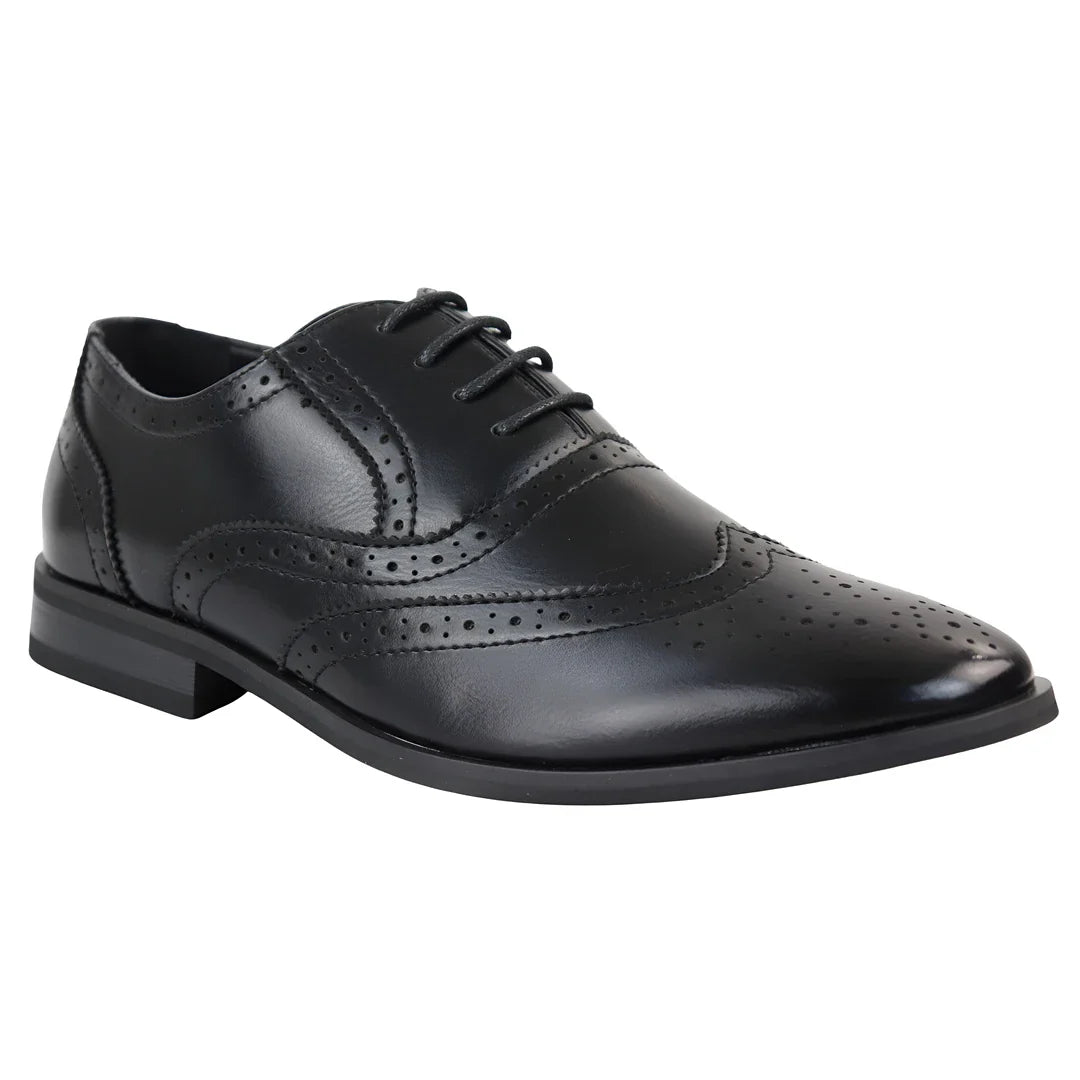 Zapatos brogue negros para hombre