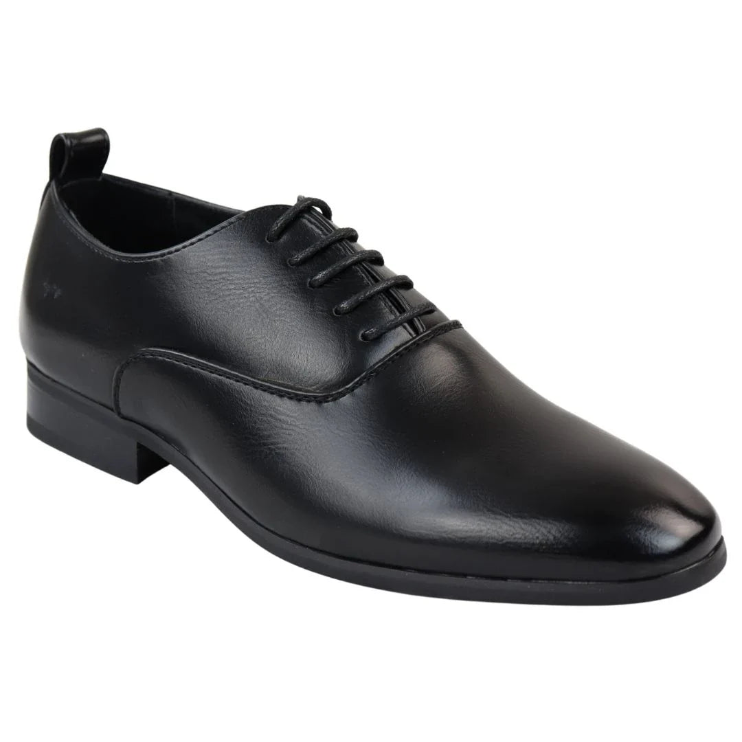 Zapatos Oxford Derby negros con cordones para hombre