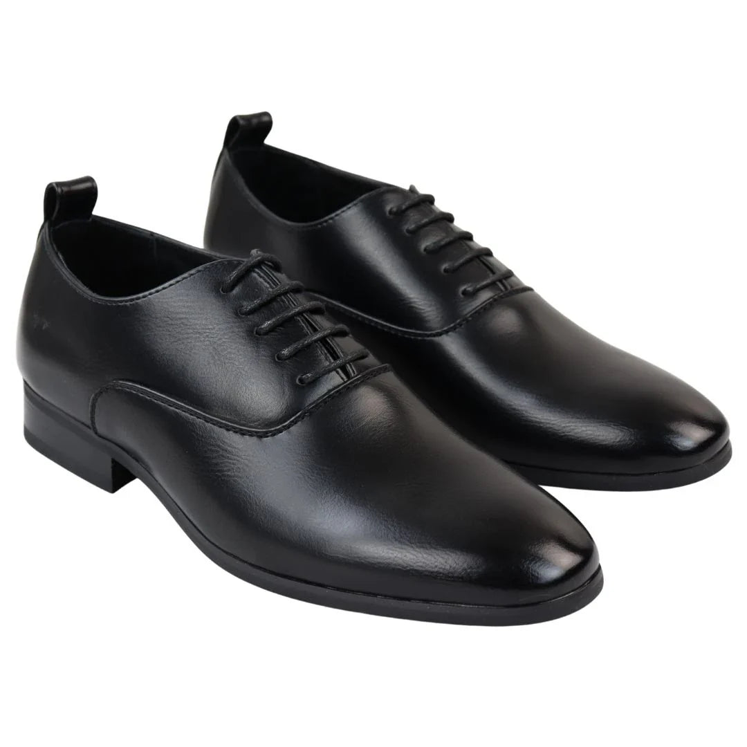 Zapatos Oxford Derby negros con cordones para hombre