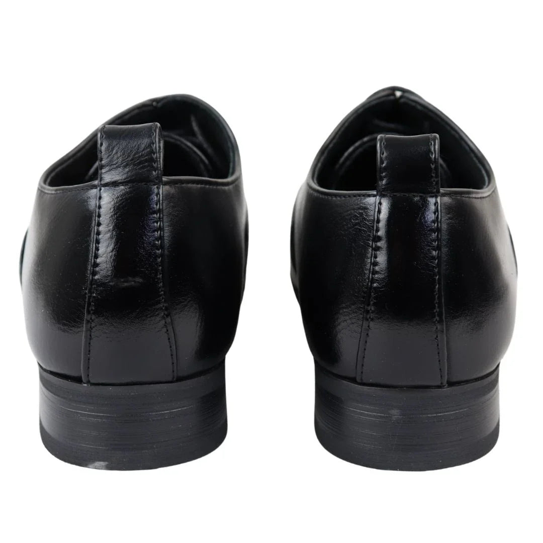 Zapatos Oxford Derby negros con cordones para hombre