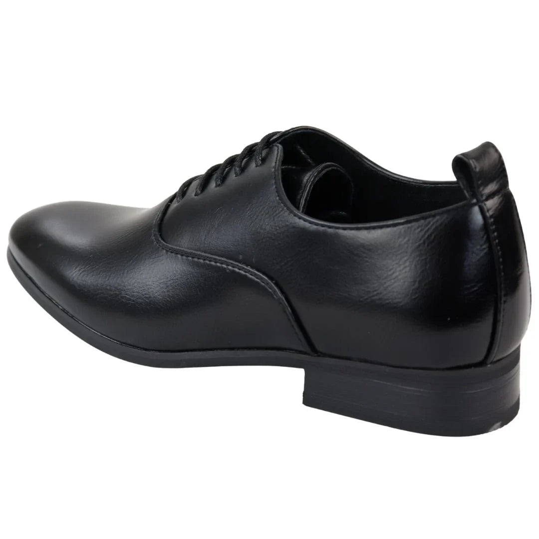 Zapatos Oxford Derby negros con cordones para hombre