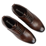 Zapatos Oxford Derby marrones con cordones para hombre