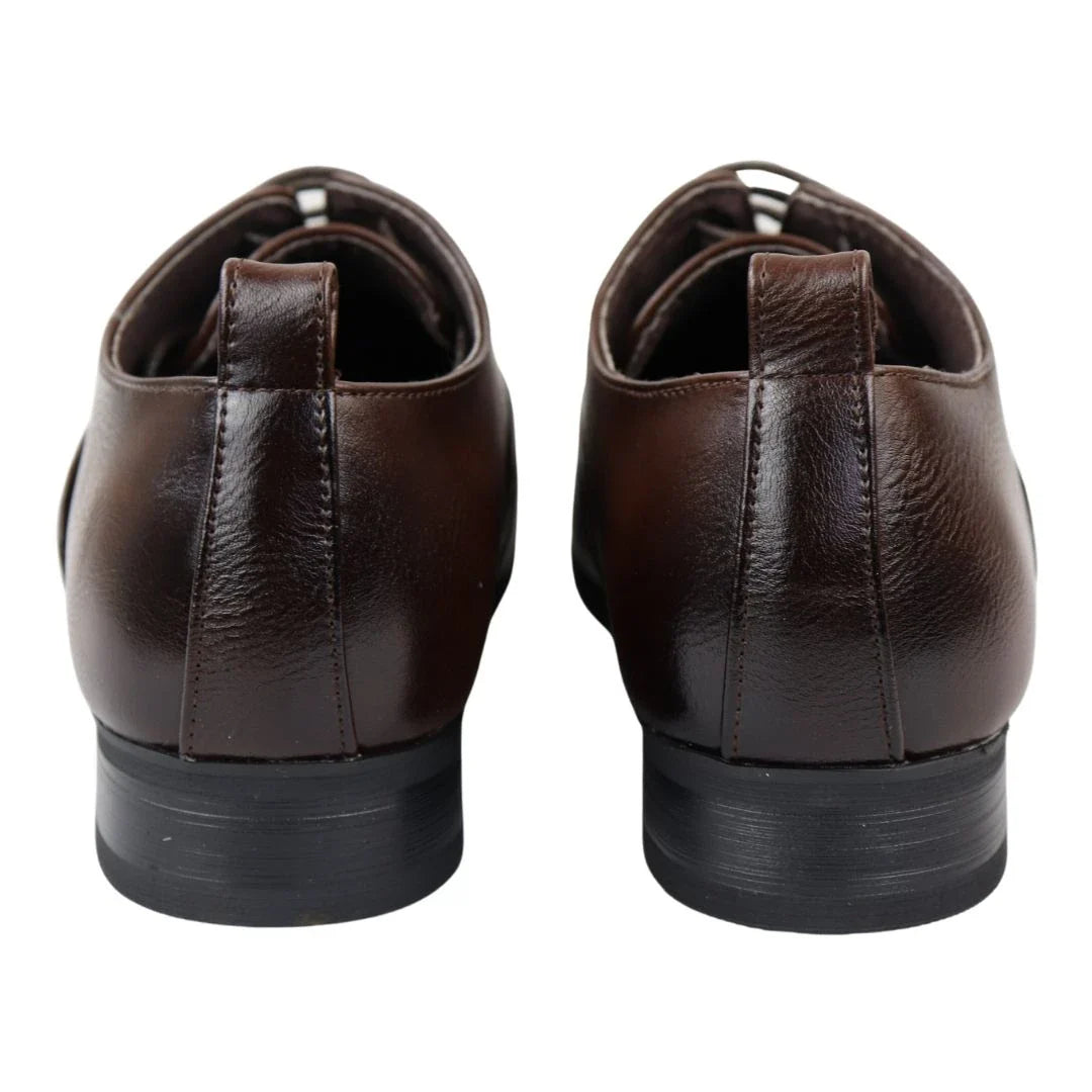 Zapatos Oxford Derby marrones con cordones para hombre