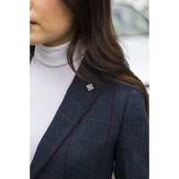 Madrid - Blazer de mujer de tweed azul marino de corte entallado